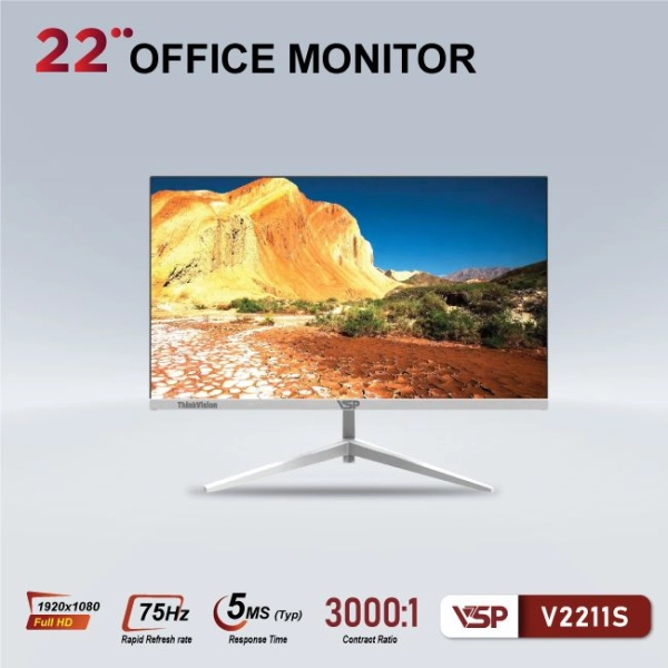 Màn hình máy tính LCD VSP V2211S | 21.5 inch/Full HD/ Tấm nền VA/75Hz Chính Hãng